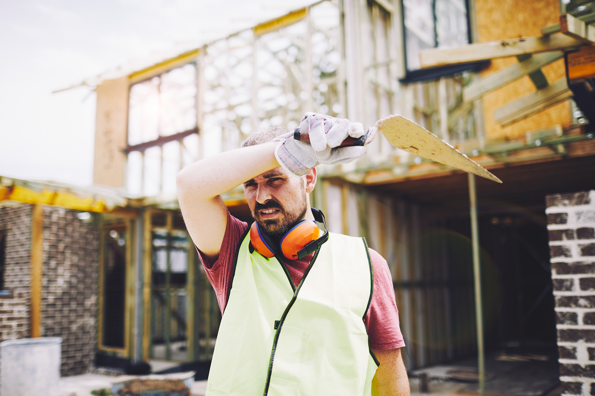 A man struggling with fatigue