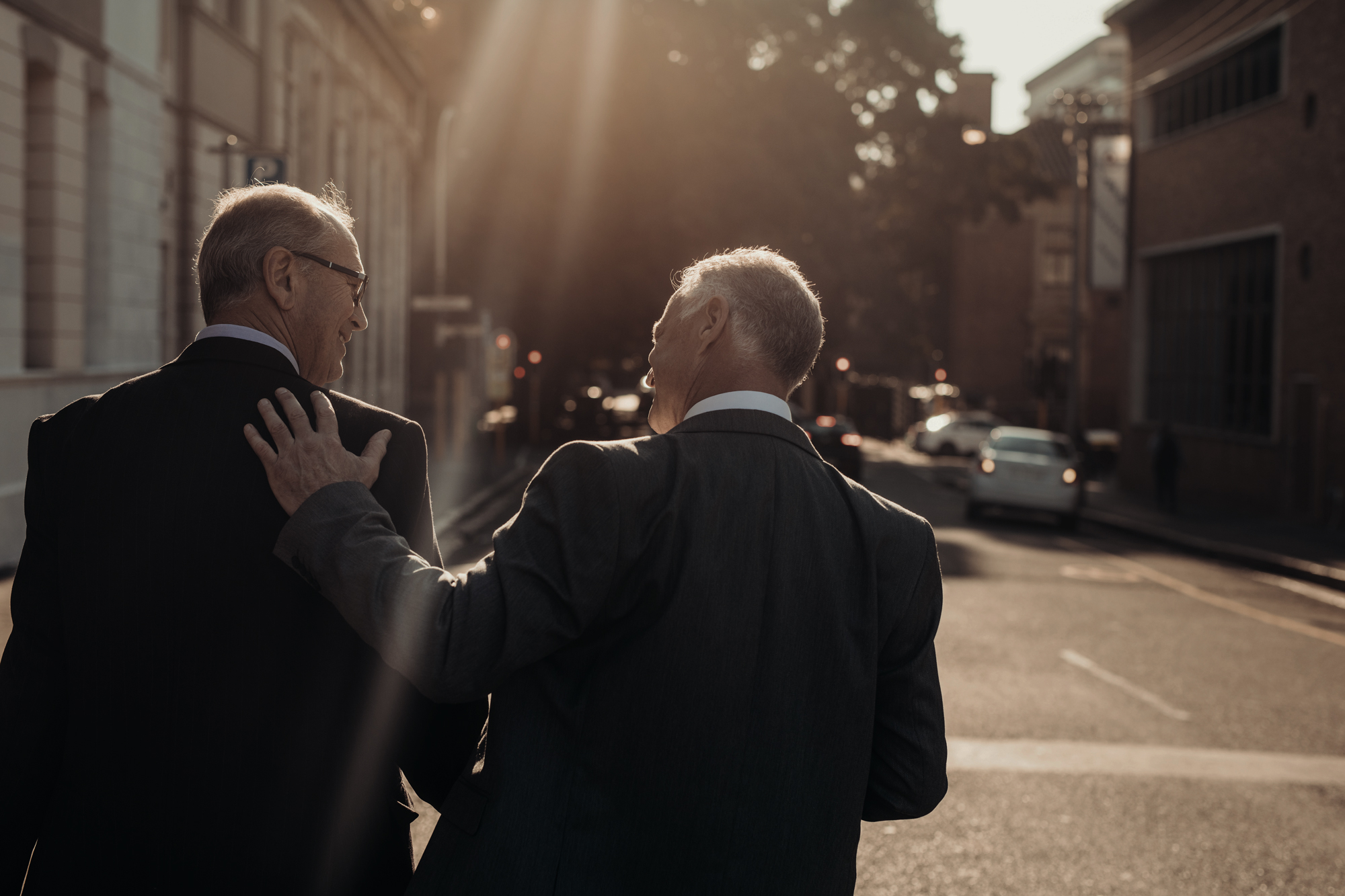 A man helping a person with mental health issue