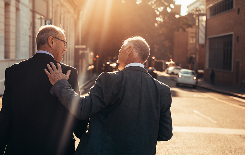 Men helping each other 