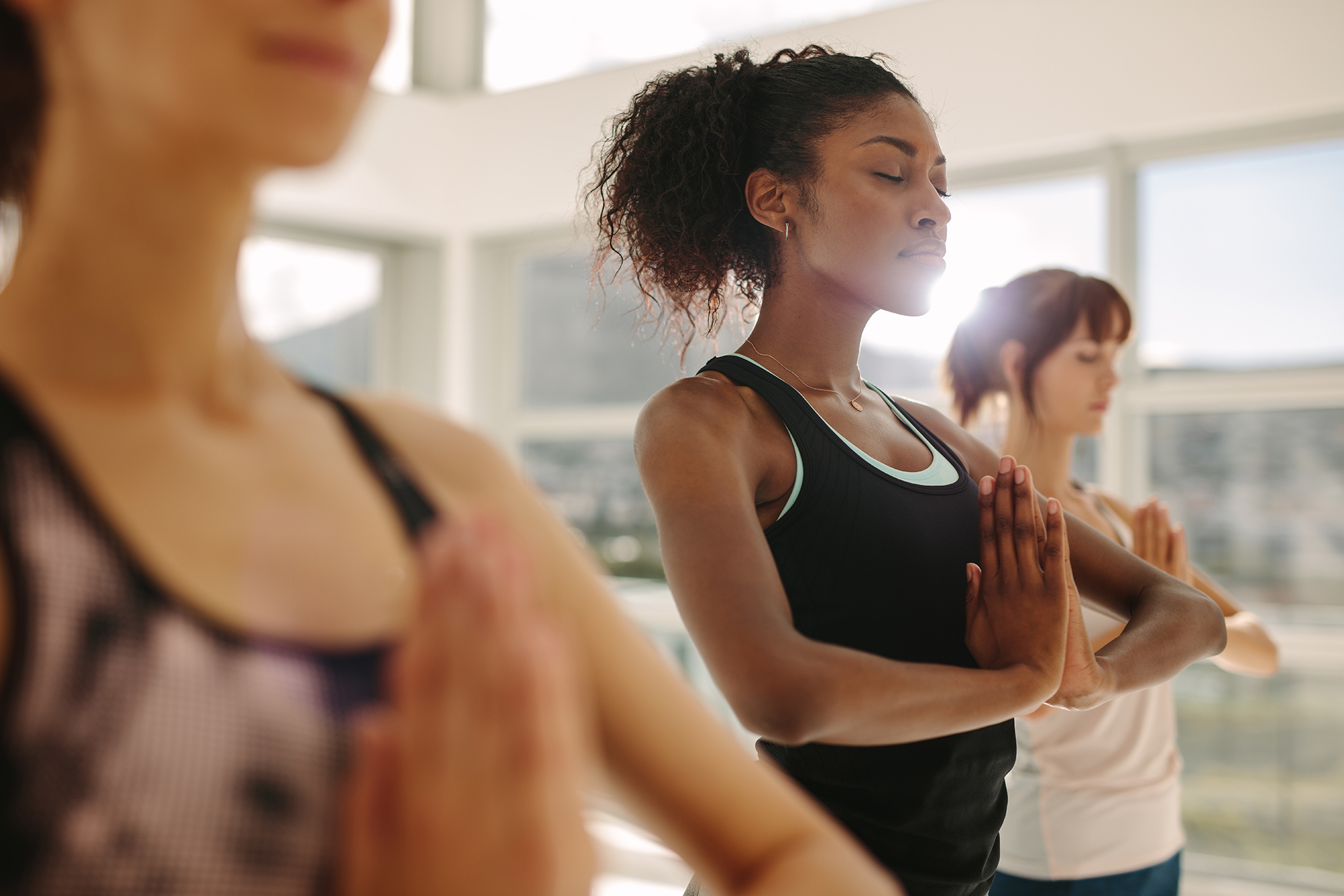 A girl doing meditation